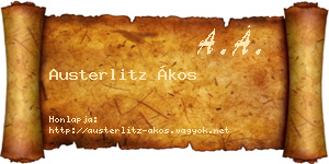 Austerlitz Ákos névjegykártya